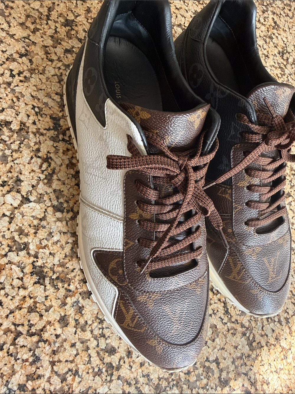 Louis Vuitton Brown & White Monogram Low-Top Sneakers - Picture 2 of 8